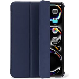 Decoded Textured Slim iPad Pro 11 cali (2024) Elastyczny Silikon Etui z klapką - Navy Peony