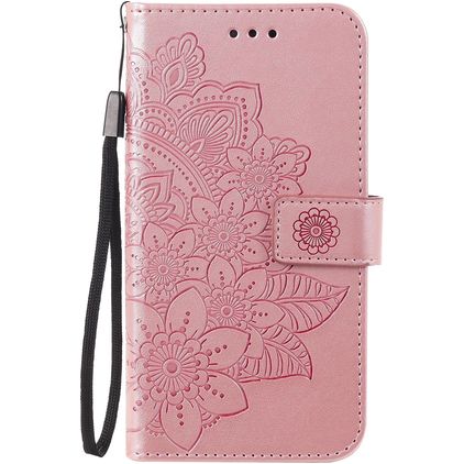 Mobigear Flowers OPPO A54 5G Lompakkokotelo + Setelitasku - Ruusukulta