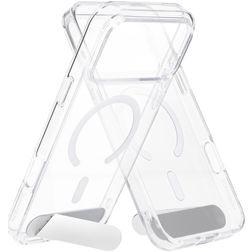 Mobiparts Hardcover Transparent iPhone 18 Pro Max MagSafe Fodral Hårdplast Skal med ställ - Transparent