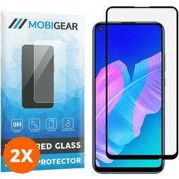 Mobigear Premium Huawei P40 Lite E Vidro temperado Película de ecrã - Compatível com capas - Preto (Pack de 2)