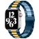 Mobigear Antwerp Ocelový řemínek Apple Watch Řemínek Motýlková spona - 42/41/40/38 mm - Modrá / Zlatá