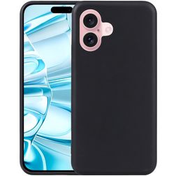 Mobigear Basics iPhone 16 Elastyczne TPU Etui plecki - Czarny