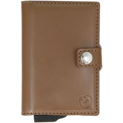 Valenta Card Case Essential Wallet Leather Card Holder - 10 Cards - Brown
