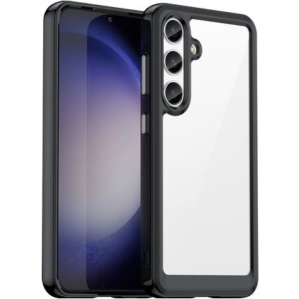 Mobigear Crystal Samsung Galaxy S24 Tvrdý plast Zadní kryt - Průhledná / Černá