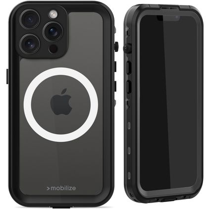 Mobilize Waterproof iPhone 15 Pro Max Voděodolné MagSafe Tvrdý plast Zadní kryt - Černá
