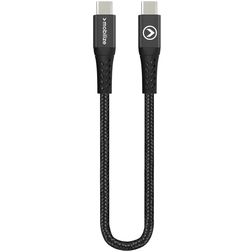 Mobilize Strong Nylon USB-C – USB-C Kaapeli 0,2 m - Musta