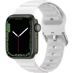 Mobigear Bumpy Silikon Apple Watch Armband Spänne - 42/41/40/38 mm - Vit
