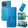 Mobigear Clover iPhone 15 Pro Max Cover a libro portafoglio - Blu