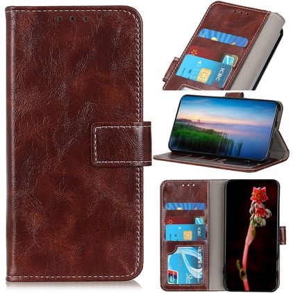 Mobigear Basic Samsung Galaxy M53 Funda tipo libro Cartera - Marrón