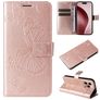 Mobigear Butterfly iPhone 16 Pro Cover a libro portafoglio - Oro rosa