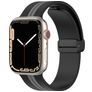 Mobigear Stripe Mag Correa Silicona Cierre magnético para Apple Watch - 42/41/40/38 mm - Negro / Gris