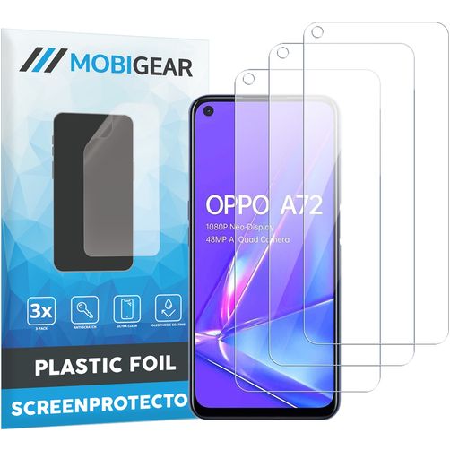 Mobigear OPPO A72 Película de ecrã em plástico - Compatível com capas (Pack de 3)