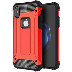Mobigear Outdoor iPhone XS Kova Suojakuori Iskunkestävä - Punainen