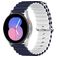 Mobigear Ocean Silicone Smartwatch Strap Buckle closure - 22 mm - White / Dark Blue