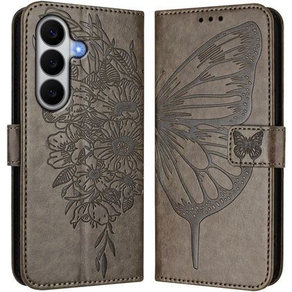 Mobigear Butterfly Samsung Galaxy A27 Plånboksfodral med sedelfack - Grå
