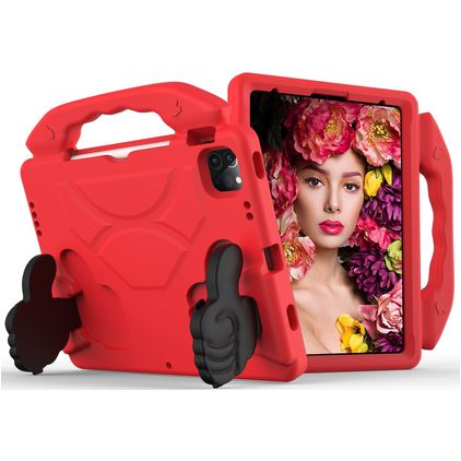 Mobigear Thumbs Up iPad Pro 11 pollici (2022) Cover per tablet per bambini con maniglia - Rosso