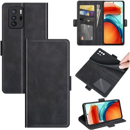 Mobigear Slim Magnet POCO X3 GT Knížkové pouzdro Peněženka - Černá