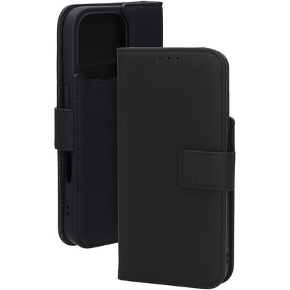 Mobiparts Wallet iPhone 16 Pro MagSafe Genuine Leather Wallet case - Black