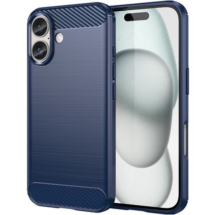 Mobigear Brushed Slim iPhone 16 Plus Flexibilní TPU Zadní kryt - Modrá