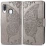 Mobigear Butterfly Samsung Galaxy A40 Cover a libro portafoglio - Grigio
