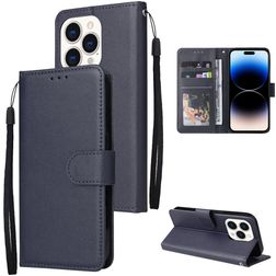 Mobigear Wallet iPhone 14 Pro Cover a libro portafoglio - Blu navy