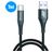 Mobigear Nylon Cable USB-A a USB-C 1 m - Negro