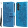 Mobigear Flowers Samsung Galaxy A55 Wallet case - Blue