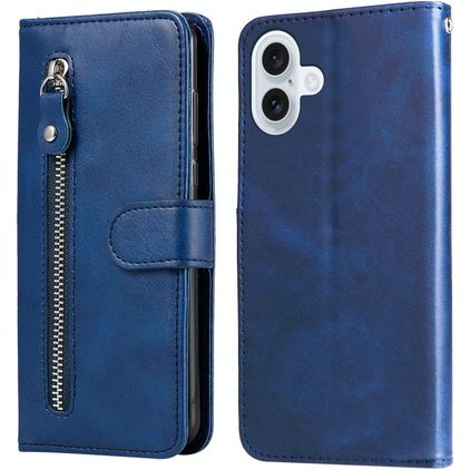 Mobigear Zipper iPhone 17 Cover a libro portafoglio - Blu