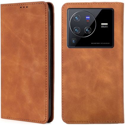 Mobigear Retro Slim Vivo X80 Pro Wallet case - Cognac