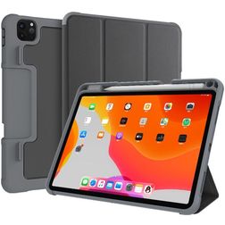 Mutural Tri-Fold Tough iPad Pro 11 Inch (2022) Wallet case + Stylus Holder - Black