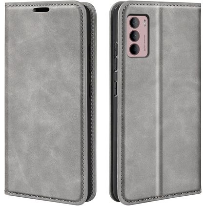 Mobigear Retro Slim Motorola Moto G42 Lompakkokotelo + Setelitasku - Harmaa