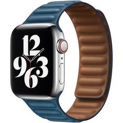 Mobigear Bumpy Leather Apple Watch Strap Magnetic closure - 42/41/40/38 mm - Blue