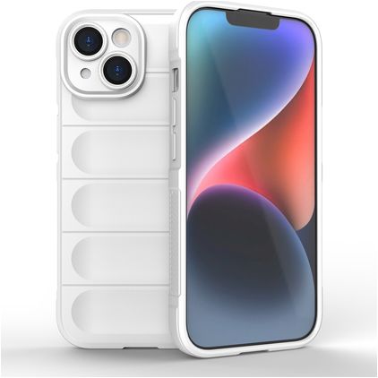 Mobigear Bumpy iPhone 15 TPU flexível Capa traseira - Branco