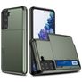 Mobigear Card Samsung Galaxy S21 Plus Hard Case Back cover Shockproof with Card Holder - Army Green