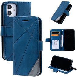Mobigear Rhombus iPhone 12 Mini Knížkové pouzdro Peněženka - Modrá