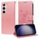 Mobigear Flowers Samsung Galaxy S25 Plus Cover a libro portafoglio - Oro rosa