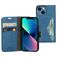 Mobiparts Classic Wallet iPhone 13 Mini Plånboksfodral med sedelfack - Steel Blue