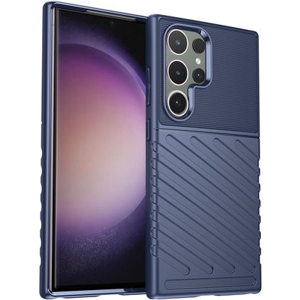 Mobigear Groove Samsung Galaxy S24 Ultra TPU flessibile Back cover - Blu