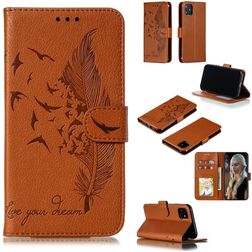 Mobigear Feather iPhone 11 Wallet case - Brown