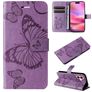 Mobigear Butterfly iPhone 16 Funda tipo libro Cartera - Morado