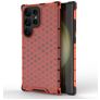 Mobigear Honeycomb Samsung Galaxy S24 Ultra Funda Plástico rígido Carcasa Antigolpes - Rojo