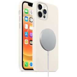 Mobigear Rubber Touch iPhone 12 Pro Max Silicone MagSafe Capa traseira - Branco