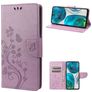 Mobigear Flowers Motorola Moto G52 Wallet case - Purple