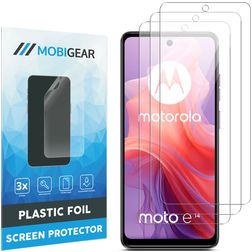 Mobigear Motorola Moto E14 Película de ecrã em plástico - Compatível com capas (Pack de 3)