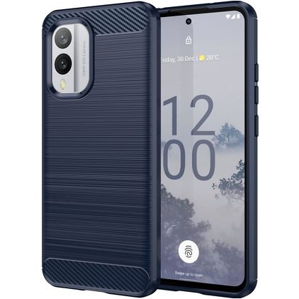 Mobigear Brushed Slim Nokia X30 Elastyczne TPU Etui plecki - Niebieski