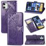 Mobigear Butterfly iPhone 12 Capa livro Carteira - Roxo