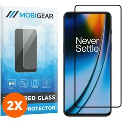Mobigear Premium OnePlus Nord 2 Cristal templado Protector de pantalla - Compatible con fundas - Negro (pack de 2)