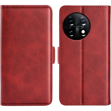 Mobigear Slim Magnet OnePlus 11 Etui z klapką typu portfel - Czerwony
