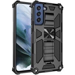 Mobigear Armor Stand Samsung Galaxy S21 FE Funda Plástico rígido Carcasa Antigolpes con soporte - Negro