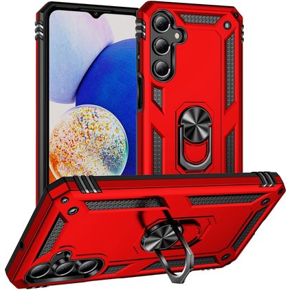 Mobigear Armor ring Samsung Galaxy A16 Kova Suojakuori Iskunkestävä + Sormuspidike - Punainen